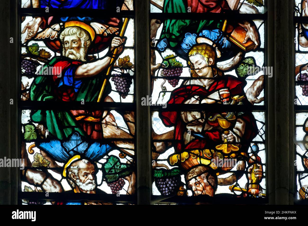 Cathédrale de France, Aube, Troyes, Saint Pierre et Saint Paul, vitraux de la presse mystique réalisée en 1625 par Linard Gonthier Banque D'Images