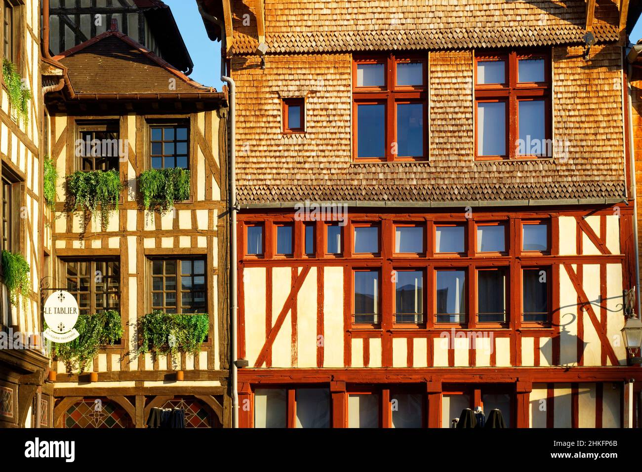 France, Aube, Troyes, maison à colombages ou maison à ossature bois, place Alexandre Israël Banque D'Images