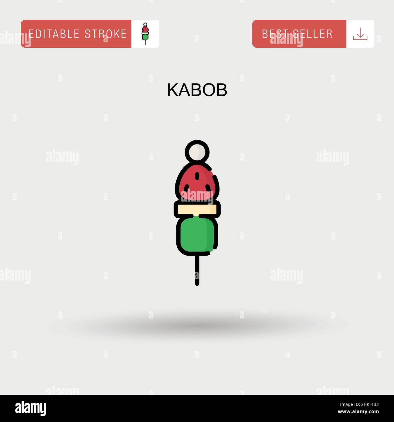 Icône de vecteur simple Kabob. Illustration de Vecteur