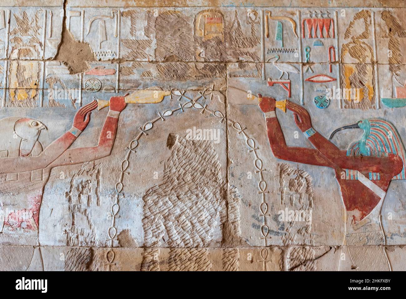Égypte, haute Égypte, Vallée du Nil, Louxor, Temple de Karnak classé au patrimoine mondial de l'UNESCO, Grand Temple d'Amon, grande salle hypostyle avec 134 piliers de pierre Banque D'Images