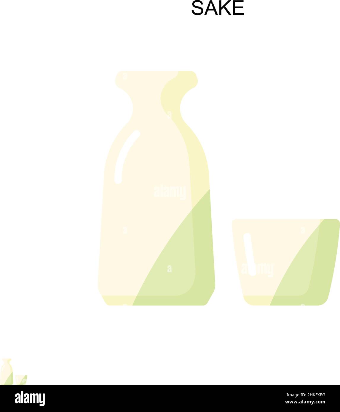 Icône de vecteur simple Sake.Modèle de conception de symbole d'illustration pour élément d'interface utilisateur Web mobile. Illustration de Vecteur