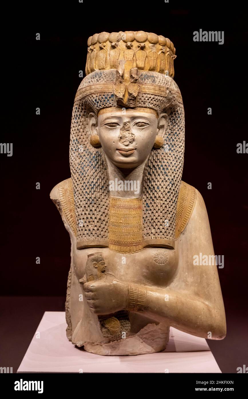 Égypte, gouvernorat de la mer Rouge, Hurghada, Musée Hurghada, Reine Meritanum,Fille de Ramses II qui, après la mort de Nefertari, devint sa grande épouse royale, de Louxor Banque D'Images