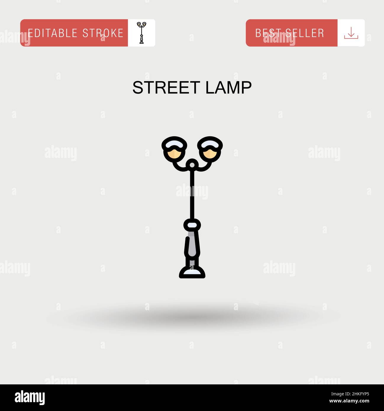 Icône de vecteur simple de lampe de rue. Illustration de Vecteur
