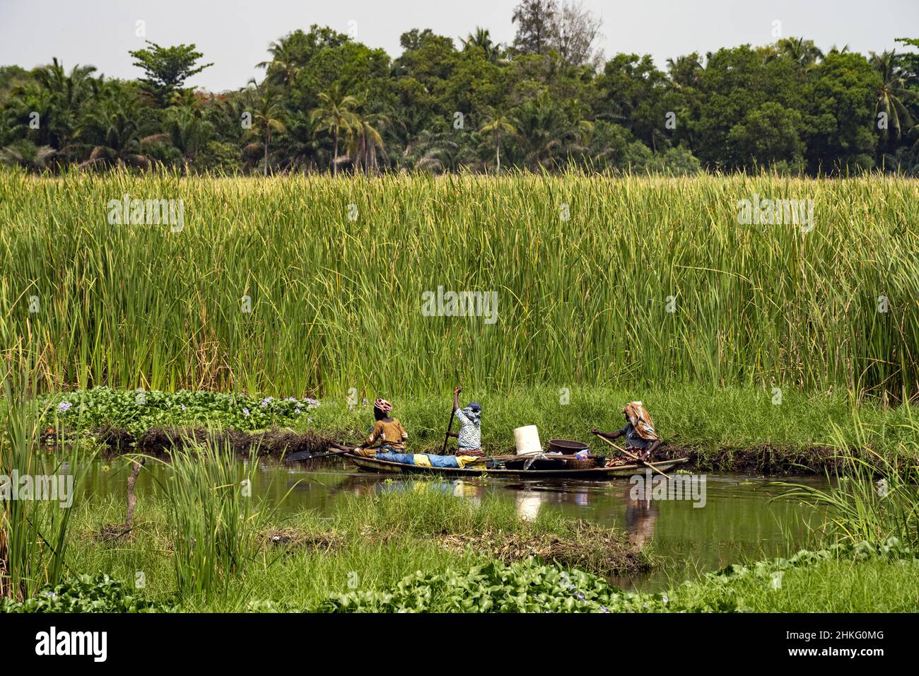 Bénin, Cotonou, ville flottante de Ganvie Banque D'Images