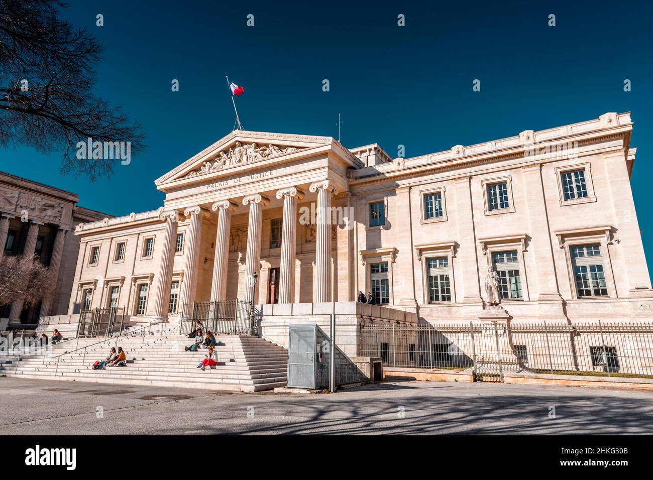 Marseille, France - 28 janvier 2022 : vue extérieure du Palais de Justice de Marseille, France. Banque D'Images