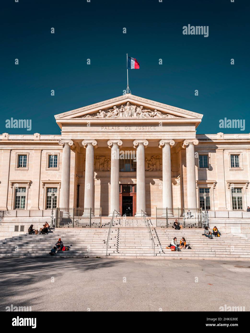Marseille, France - 28 janvier 2022 : vue extérieure du Palais de Justice de Marseille, France. Banque D'Images