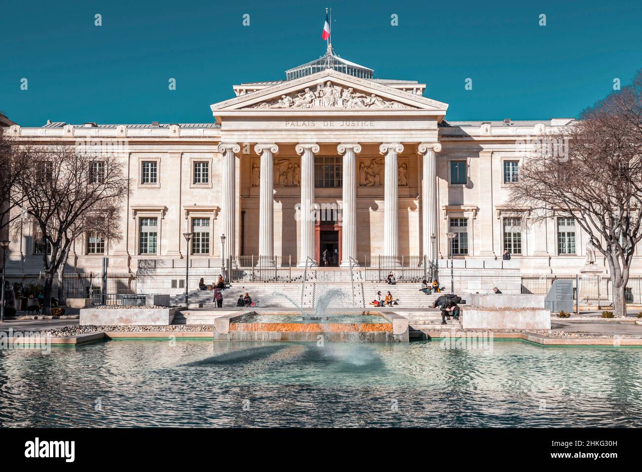 Marseille, France - 28 janvier 2022 : vue extérieure du Palais de Justice de Marseille, France. Banque D'Images