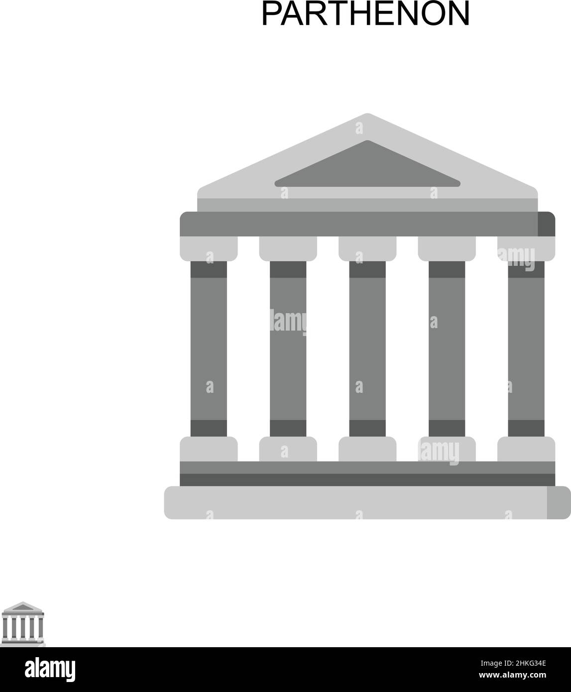 Icône de vecteur simple Parthénon.Modèle de conception de symbole d'illustration pour élément d'interface utilisateur Web mobile. Illustration de Vecteur