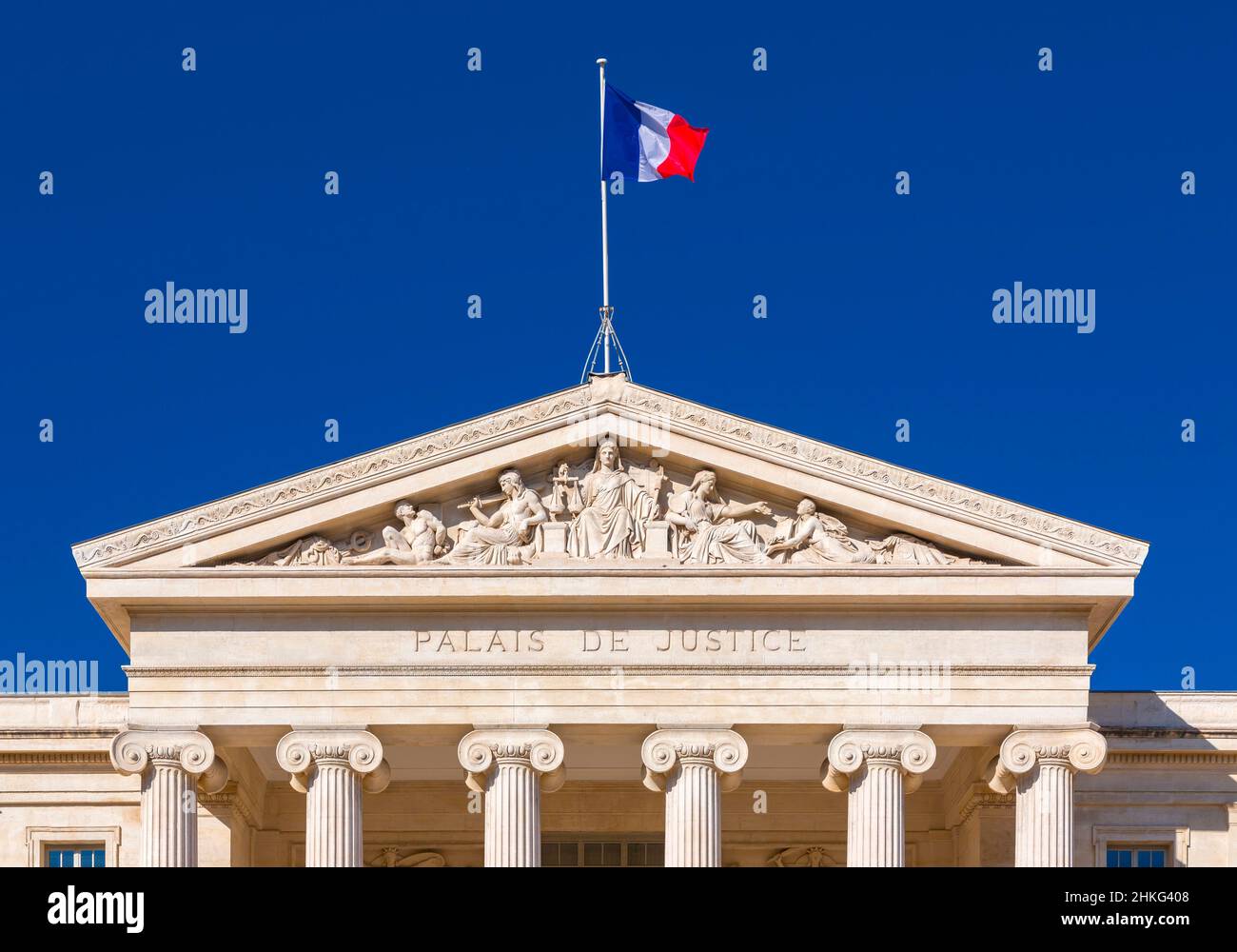 Vue extérieure du Palais de Justice de Marseille, France. Banque D'Images