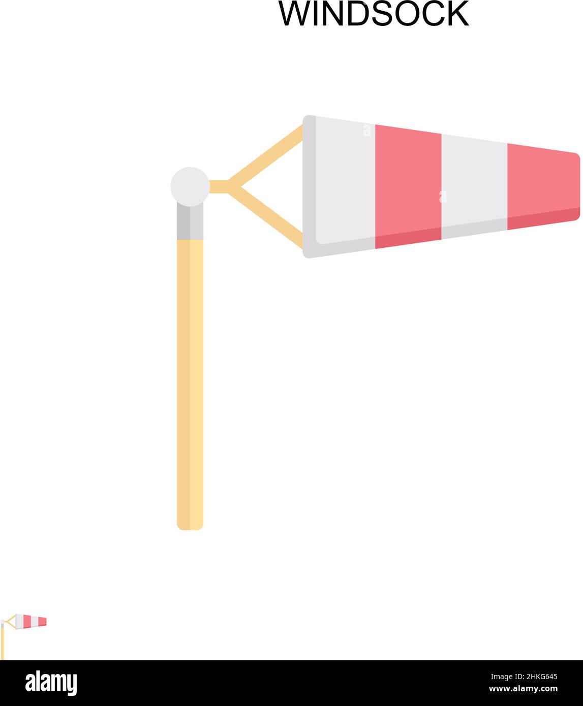 Icône de vecteur simple Winwindsock.Modèle de conception de symbole d'illustration pour élément d'interface utilisateur Web mobile. Illustration de Vecteur