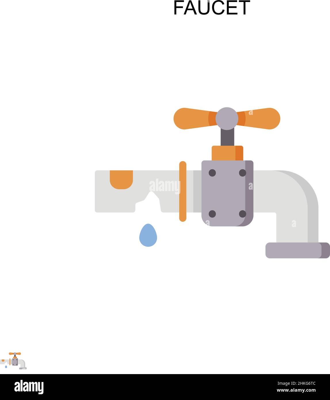 Icône de vecteur simple de robinet.Modèle de conception de symbole d'illustration pour élément d'interface utilisateur Web mobile. Illustration de Vecteur
