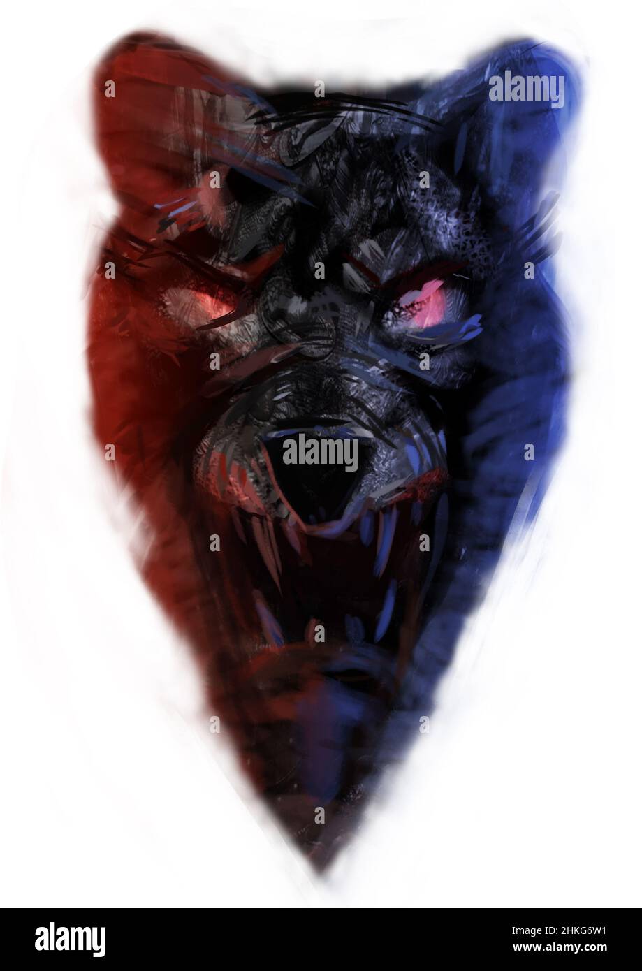 Wolf résumé tête agressive Banque D'Images