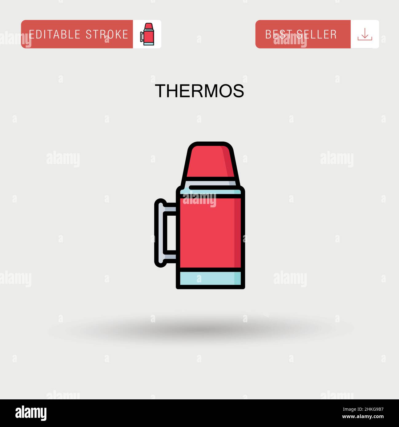 Icône de vecteur simple de thermos. Illustration de Vecteur