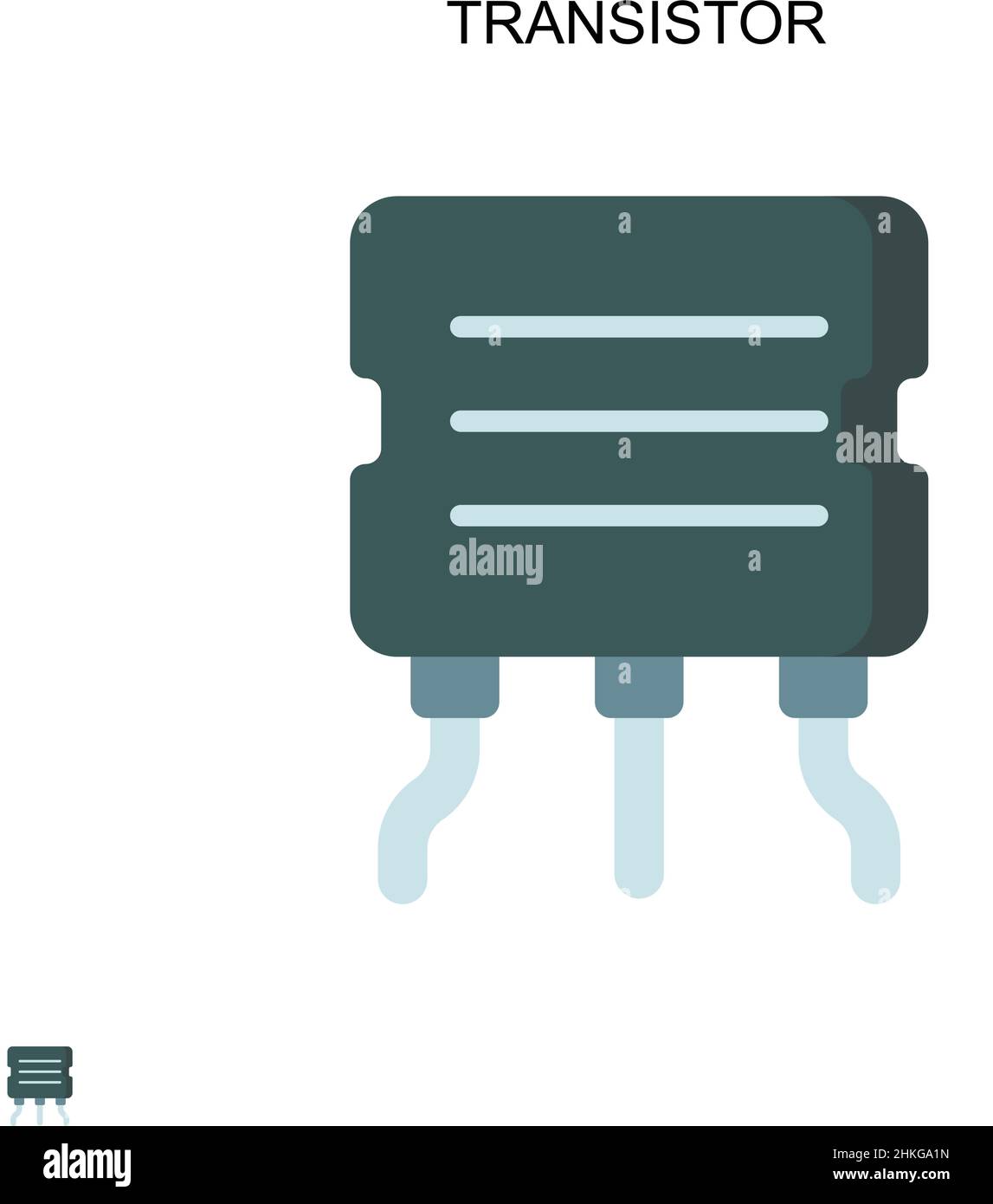 Icône de vecteur simple transistor.Modèle de conception de symbole d'illustration pour élément d'interface utilisateur Web mobile. Illustration de Vecteur