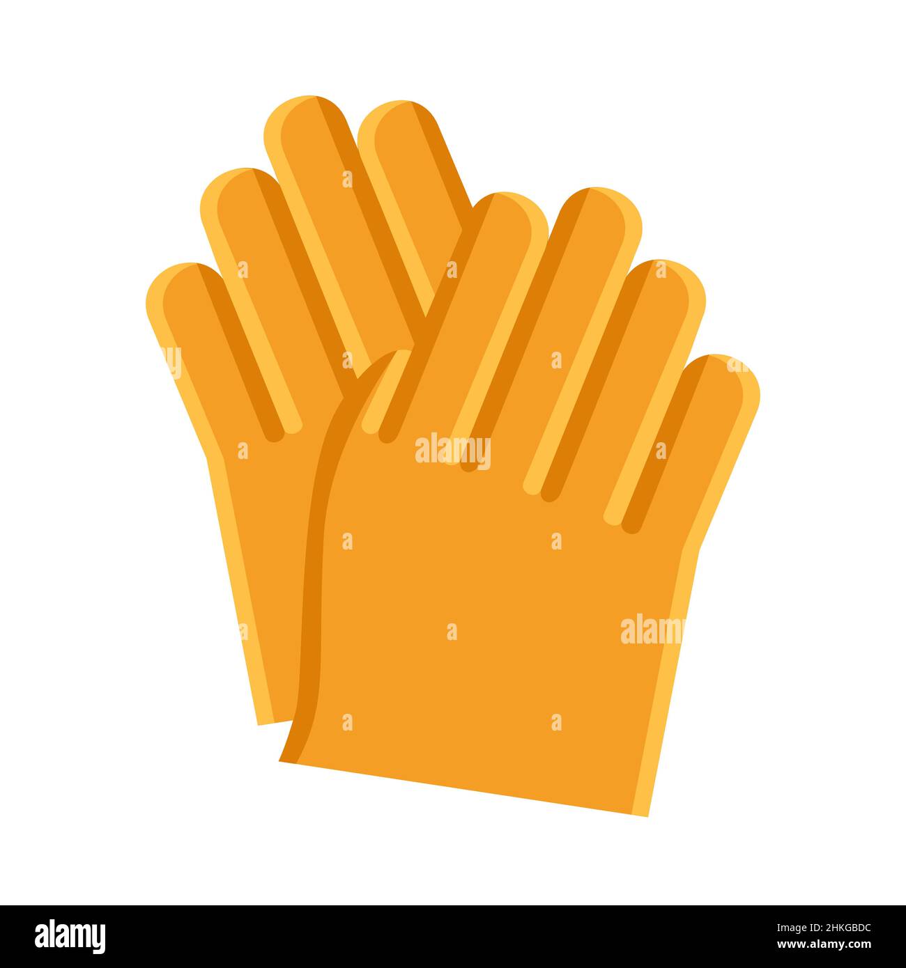 Gants de travail isolés sur fond blanc.Équipement de protection individuelle. Illustration de Vecteur
