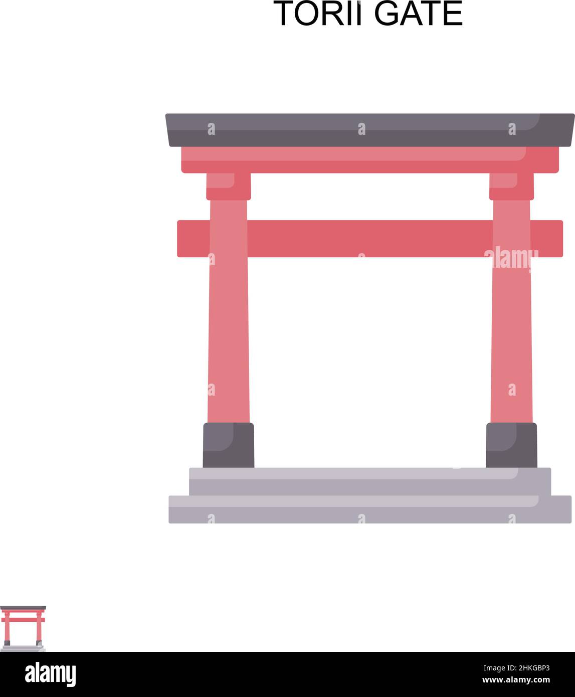 Icône de vecteur simple de porte torii.Modèle de conception de symbole d'illustration pour élément d'interface utilisateur Web mobile. Illustration de Vecteur