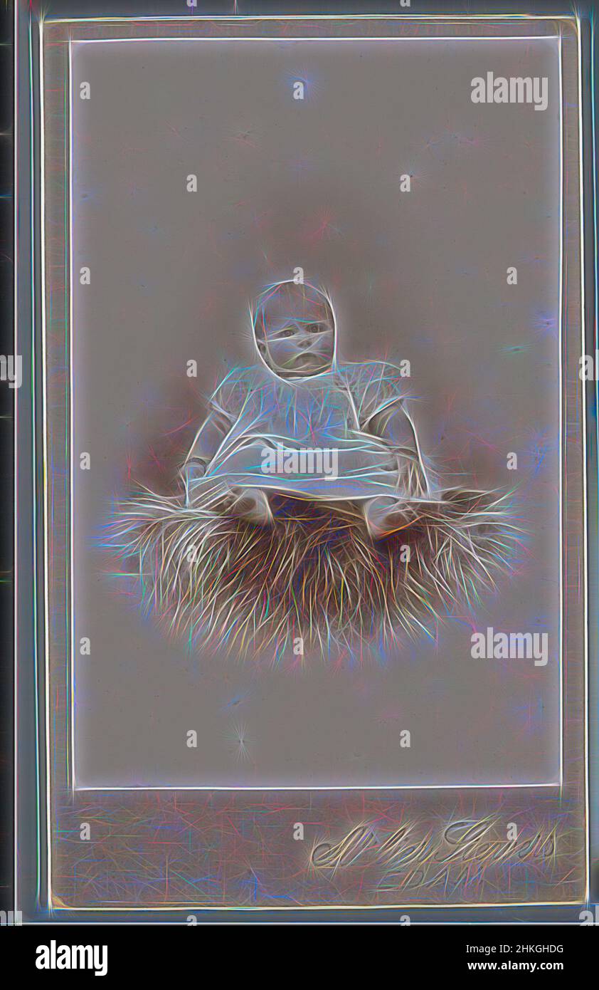 Inspiré par Portrait de Trijntje Kater, Jan Siewers, Edam, 1890 - 1918, papier baryta, Hauteur 103 mm × largeur 63 mm, repensé par Artotop. L'art classique réinventé avec une touche moderne. Conception de lumière chaleureuse et gaie, de luminosité et de rayonnement de lumière. La photographie s'inspire du surréalisme et du futurisme, embrassant l'énergie dynamique de la technologie moderne, du mouvement, de la vitesse et révolutionne la culture Banque D'Images