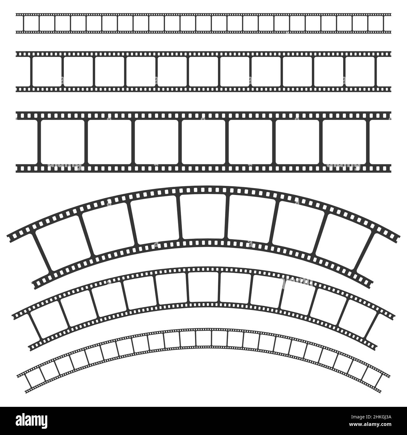 Ensemble d'icônes image de film en version plate. Vector illustration. L'icône de la bande de film, isolé. Illustration de Vecteur