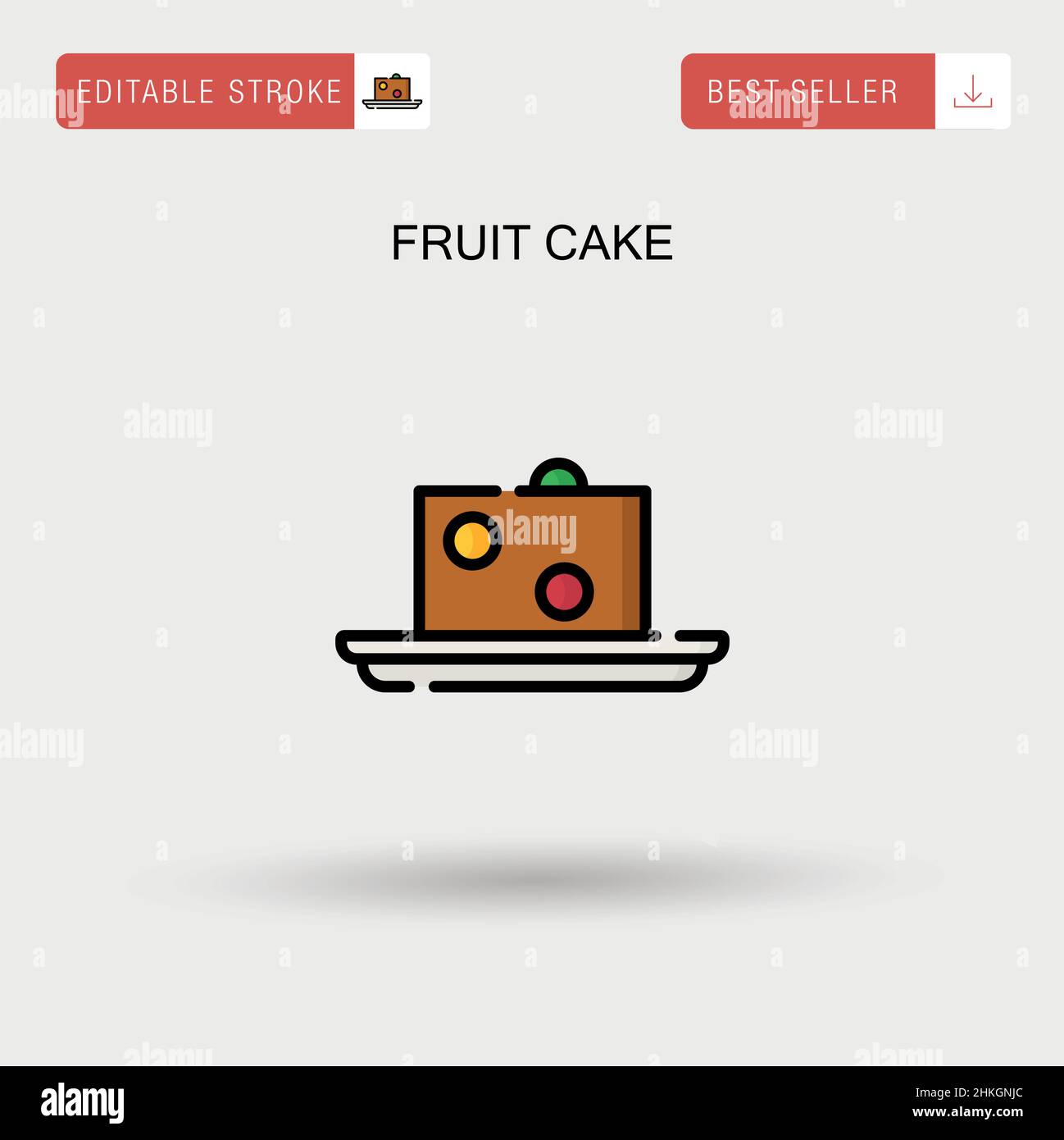 Icône de vecteur simple de gâteau de fruits. Illustration de Vecteur