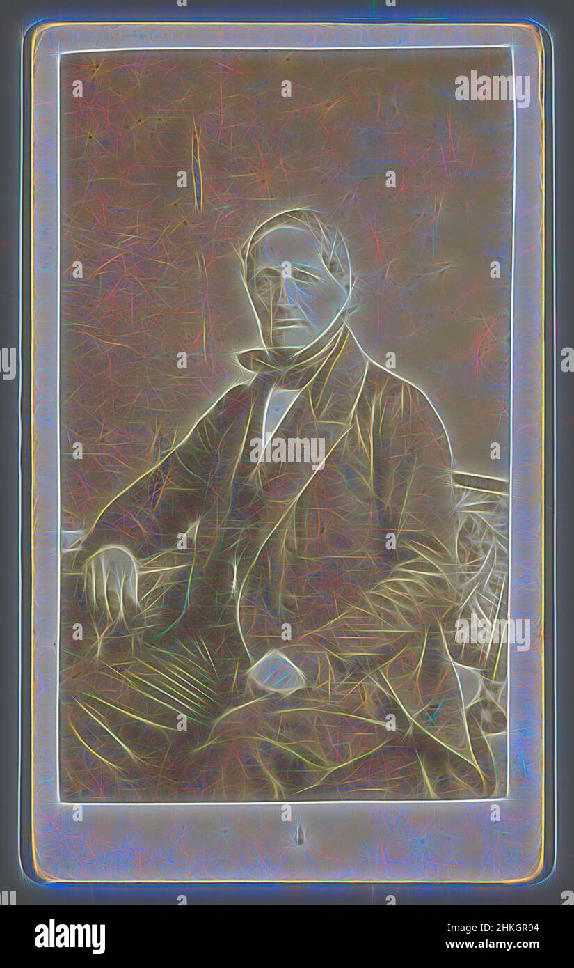 Inspiré par Portrait d'un inconnu, Photographie artistique, Jacques Edouard van den Bemden (attribué à l'atelier de), Anvers, 1864 - 1873, papier, imprimé par albumine, Hauteur 105 mm × largeur 63 mm, repensé par Artotop. L'art classique réinventé avec une touche moderne. Conception de lumière chaleureuse et gaie, de luminosité et de rayonnement de lumière. La photographie s'inspire du surréalisme et du futurisme, embrassant l'énergie dynamique de la technologie moderne, du mouvement, de la vitesse et révolutionne la culture Banque D'Images