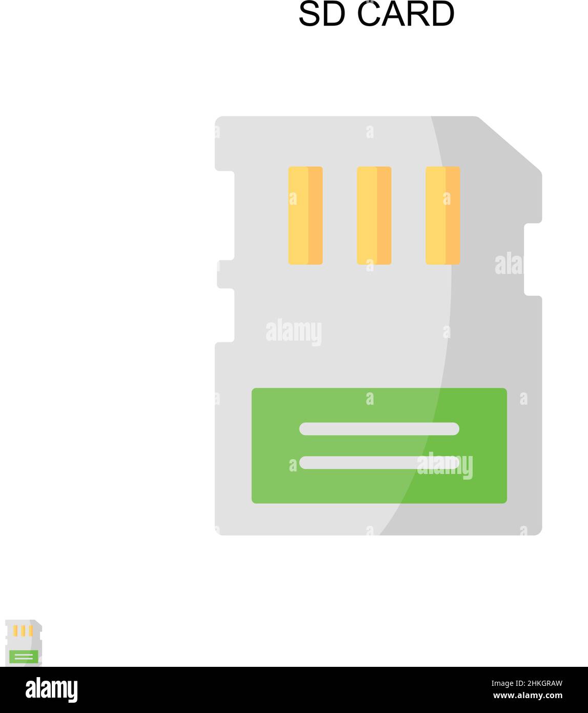 Icône de vecteur simple de carte SD.Modèle de conception de symbole d'illustration pour élément d'interface utilisateur Web mobile. Illustration de Vecteur