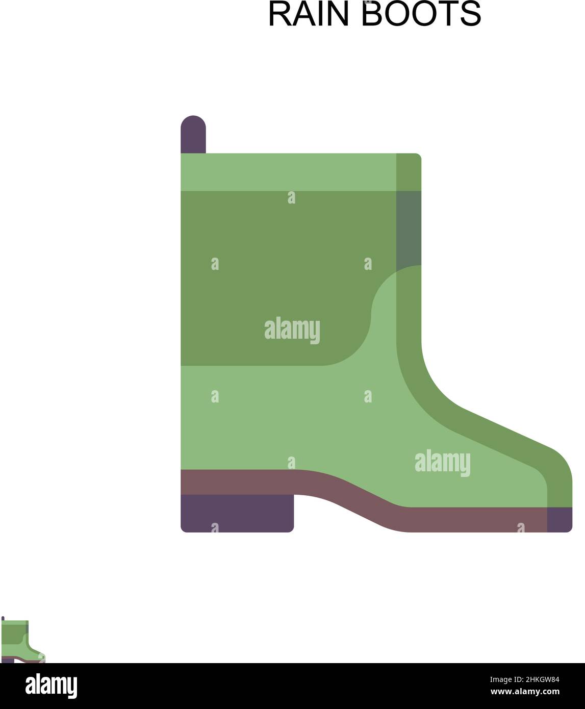 Bottes de pluie icône vecteur simple.Modèle de conception de symbole d'illustration pour élément d'interface utilisateur Web mobile. Illustration de Vecteur