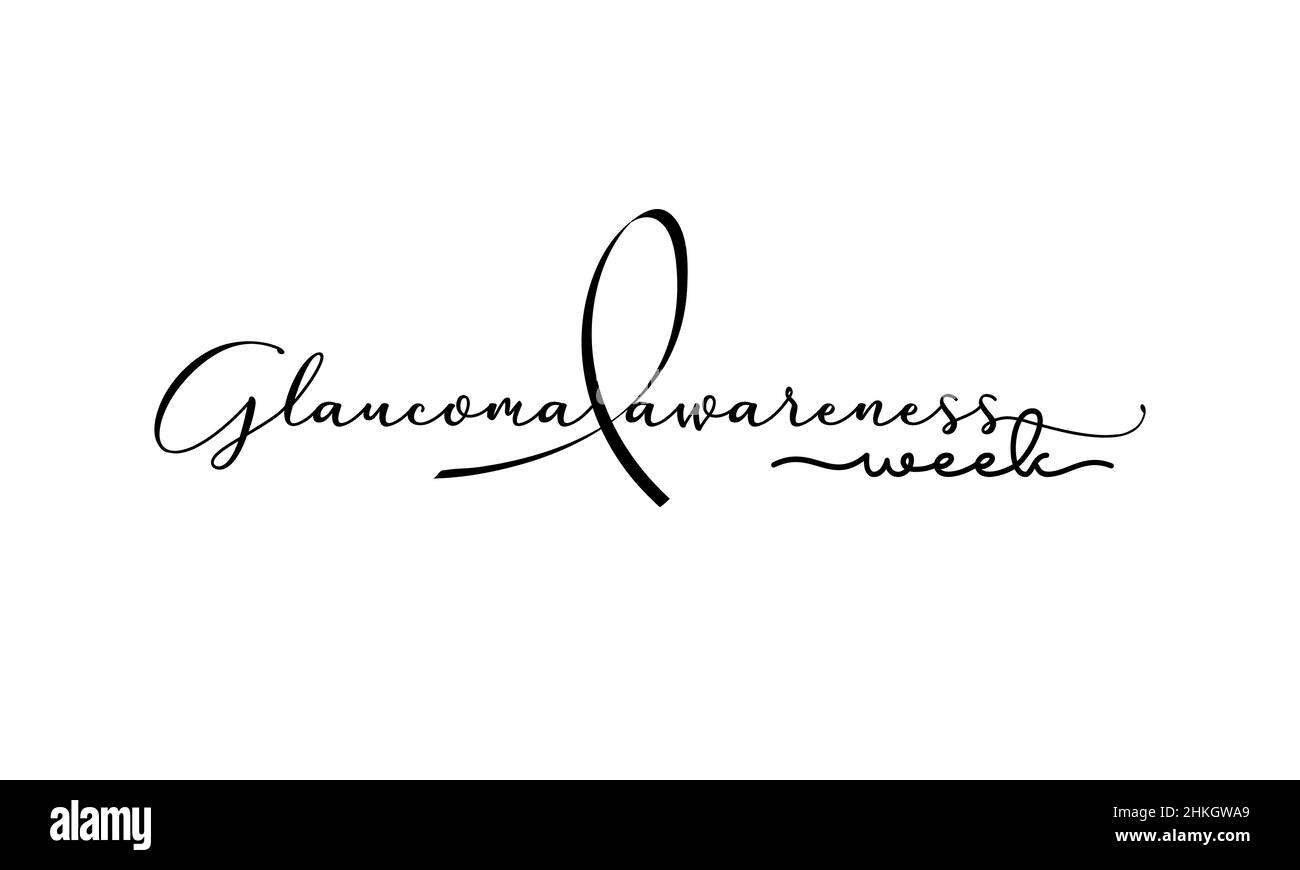 Semaine de sensibilisation au glaucome.Forme de calligraphie style modèle vectoriel de conception pour bannière, carte, affiche, arrière-plan. Illustration de Vecteur