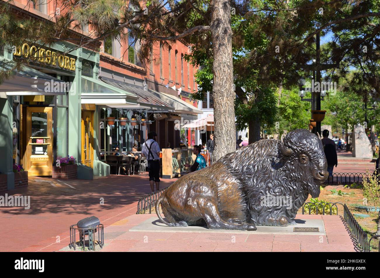 Le pittoresque Pearl Street Mall dans le centre-ville, Boulder CO Banque D'Images