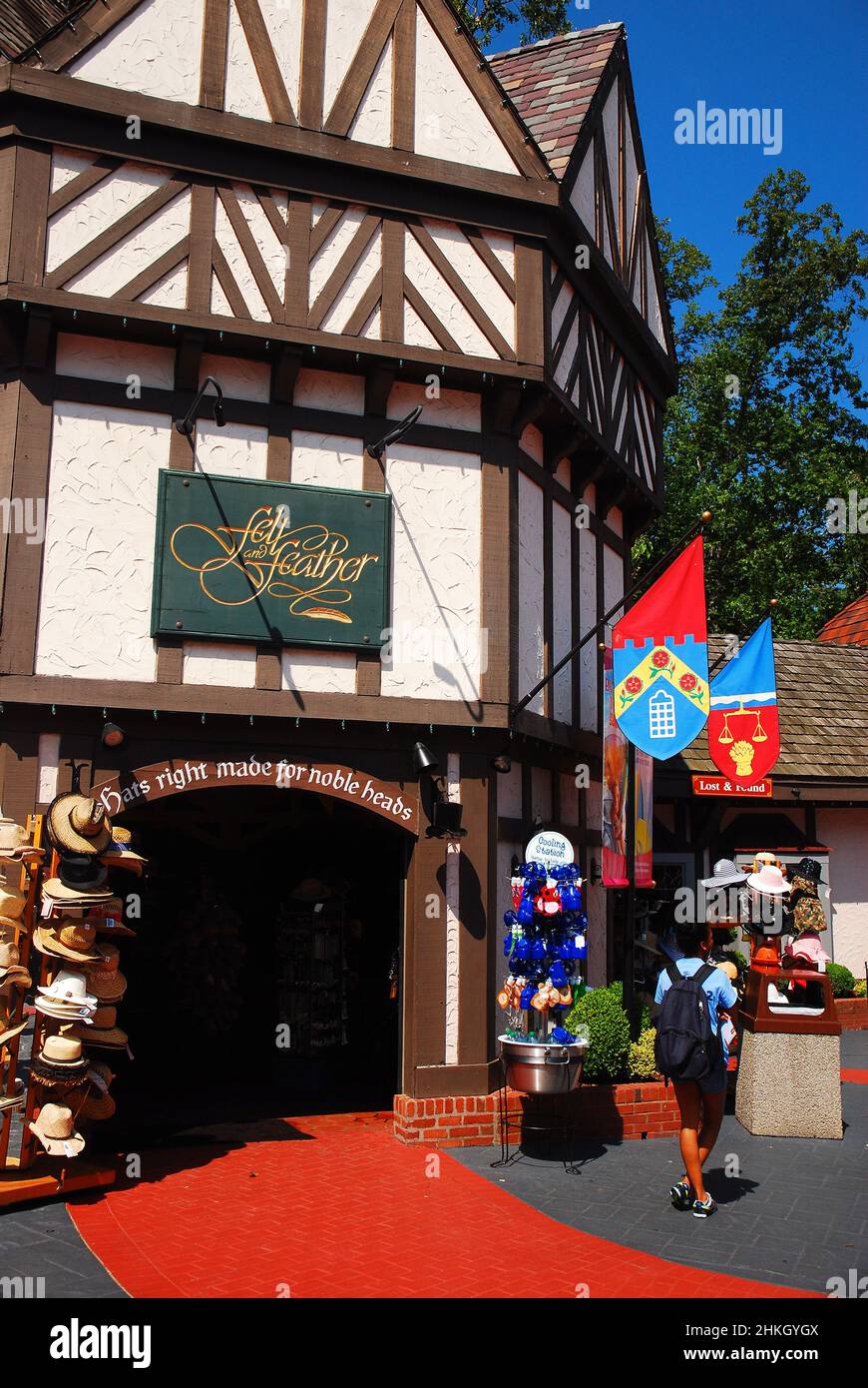 Une boutique de souvenirs à Busch Gardens en Virginie est construite dans le style Tudor Banque D'Images
