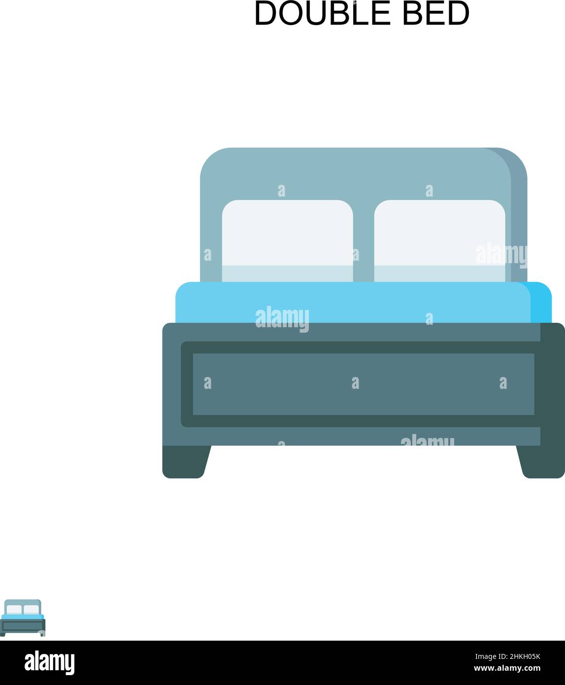 Double lit simple icône vecteur.Modèle de conception de symbole d'illustration pour élément d'interface utilisateur Web mobile. Illustration de Vecteur