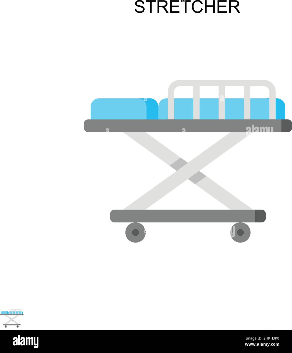 Brancard icône de vecteur simple.Modèle de conception de symbole d'illustration pour élément d'interface utilisateur Web mobile. Illustration de Vecteur