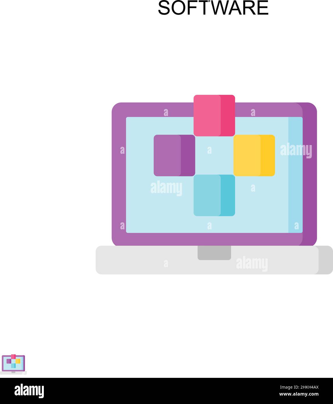 Icône de vecteur simple du logiciel.Modèle de conception de symbole d'illustration pour élément d'interface utilisateur Web mobile. Illustration de Vecteur