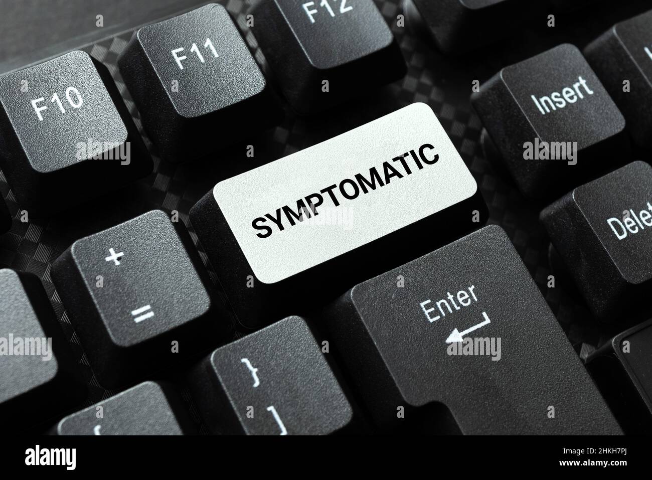 Texte montrant l'inspiration symptomatique. Approche commerciale servant de symptôme ou de signe en particulier de quelque chose de indésirable dactylographiant Accord commercial Banque D'Images