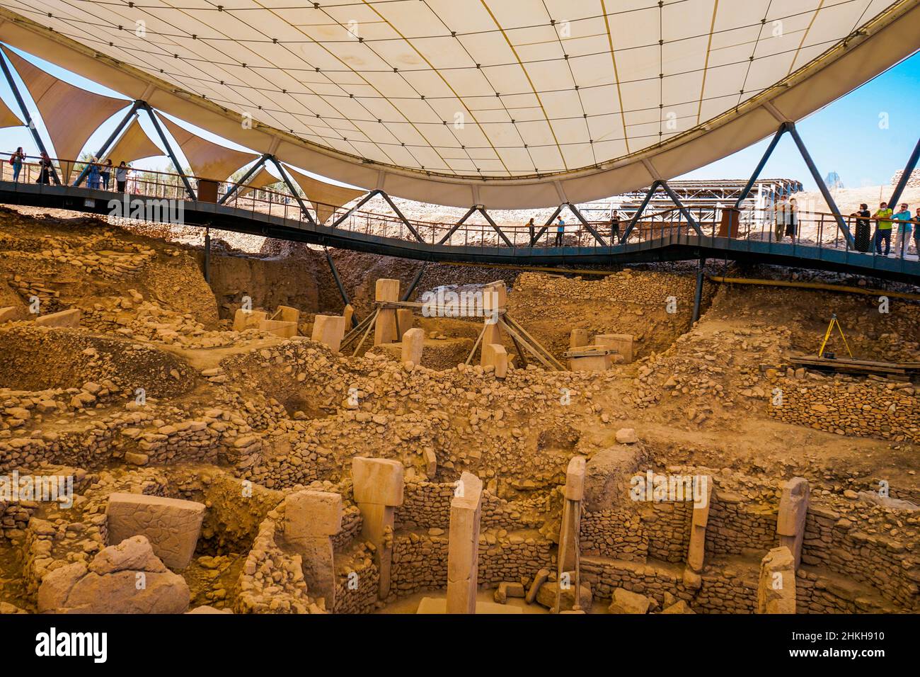 Gobeklitepe le plus ancien Temple du monde.Gobekli Tepe est un site classé au patrimoine mondial de l'UNESCO. Banque D'Images