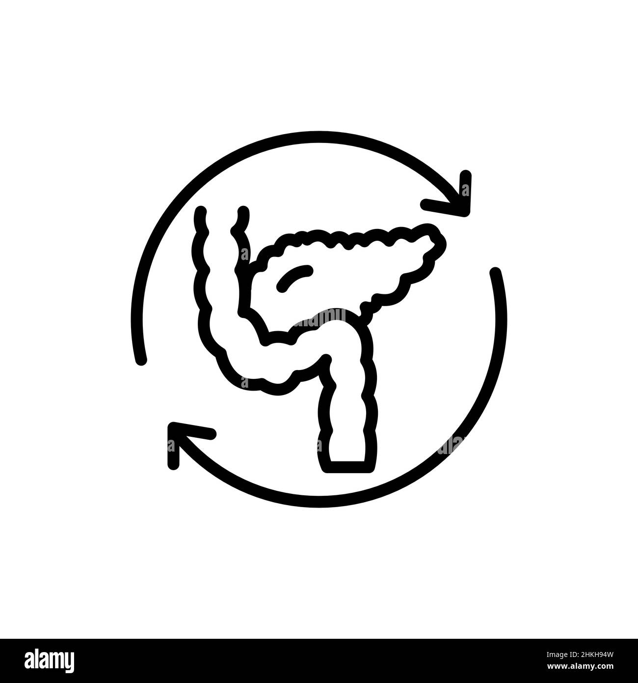 Icône de ligne de transplantation du pancréas. Elément vectoriel isolé. Illustration de Vecteur