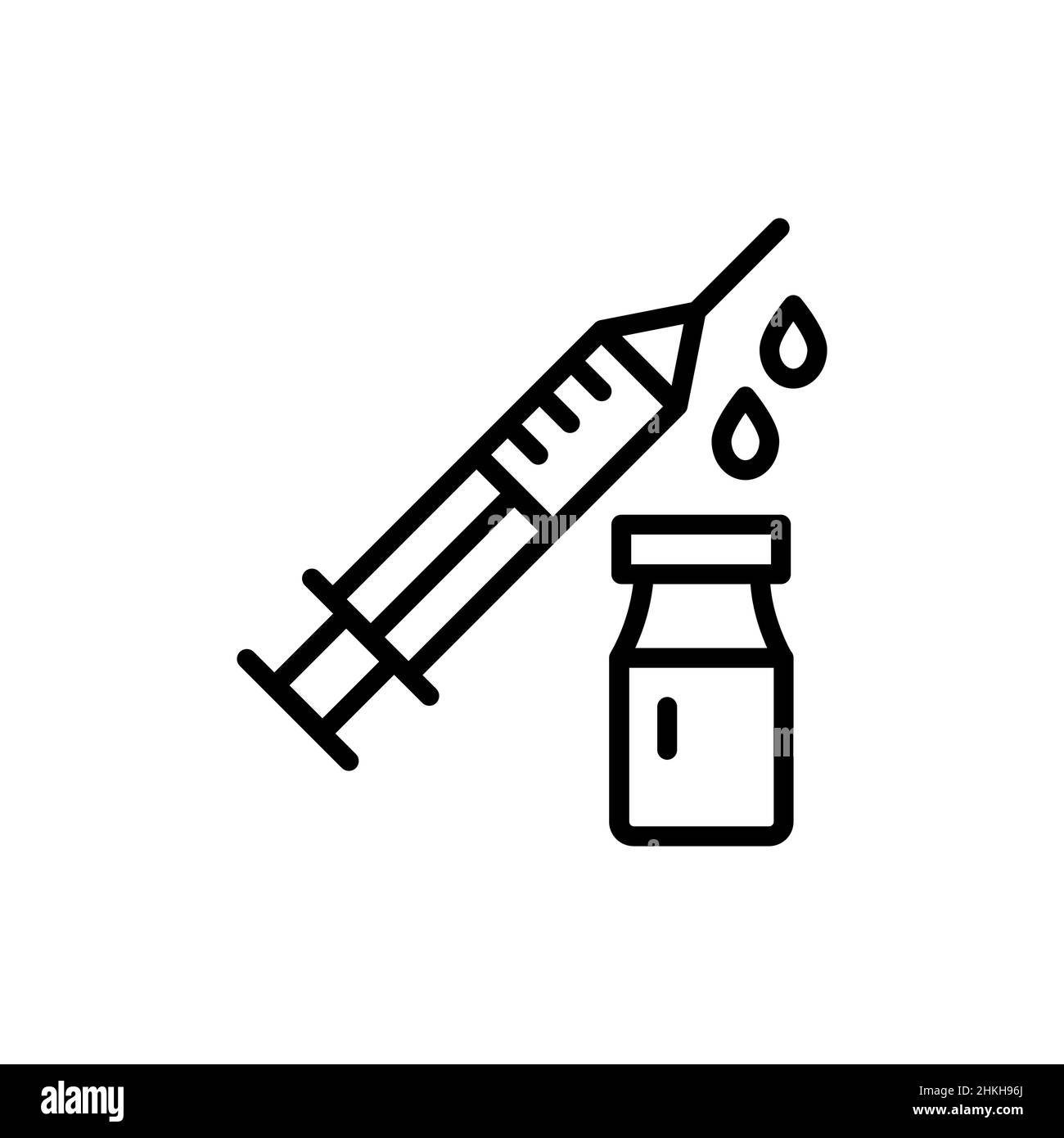 Icône de ligne d'injection de médicament.Elément vectoriel isolé. Illustration de Vecteur