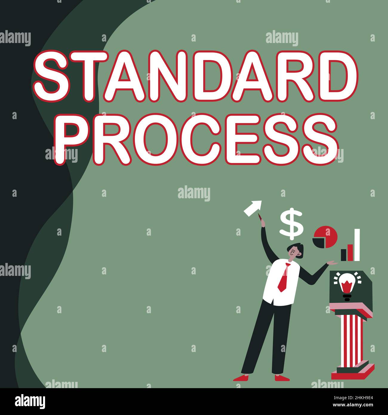 Processus standard pour les affiches manuscrite. Les règles de présentation de l'entreprise doivent être adaptées à la qualité du produit final Manstanding Alone Presentation Charts et New Banque D'Images