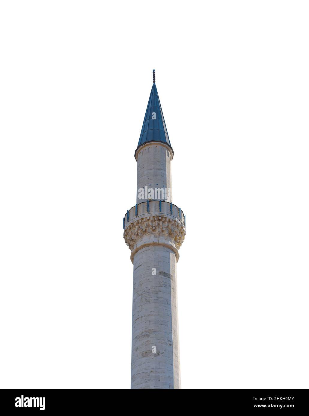 Minaret avec drapeau dans la ville de Bana Luka Banque D'Images