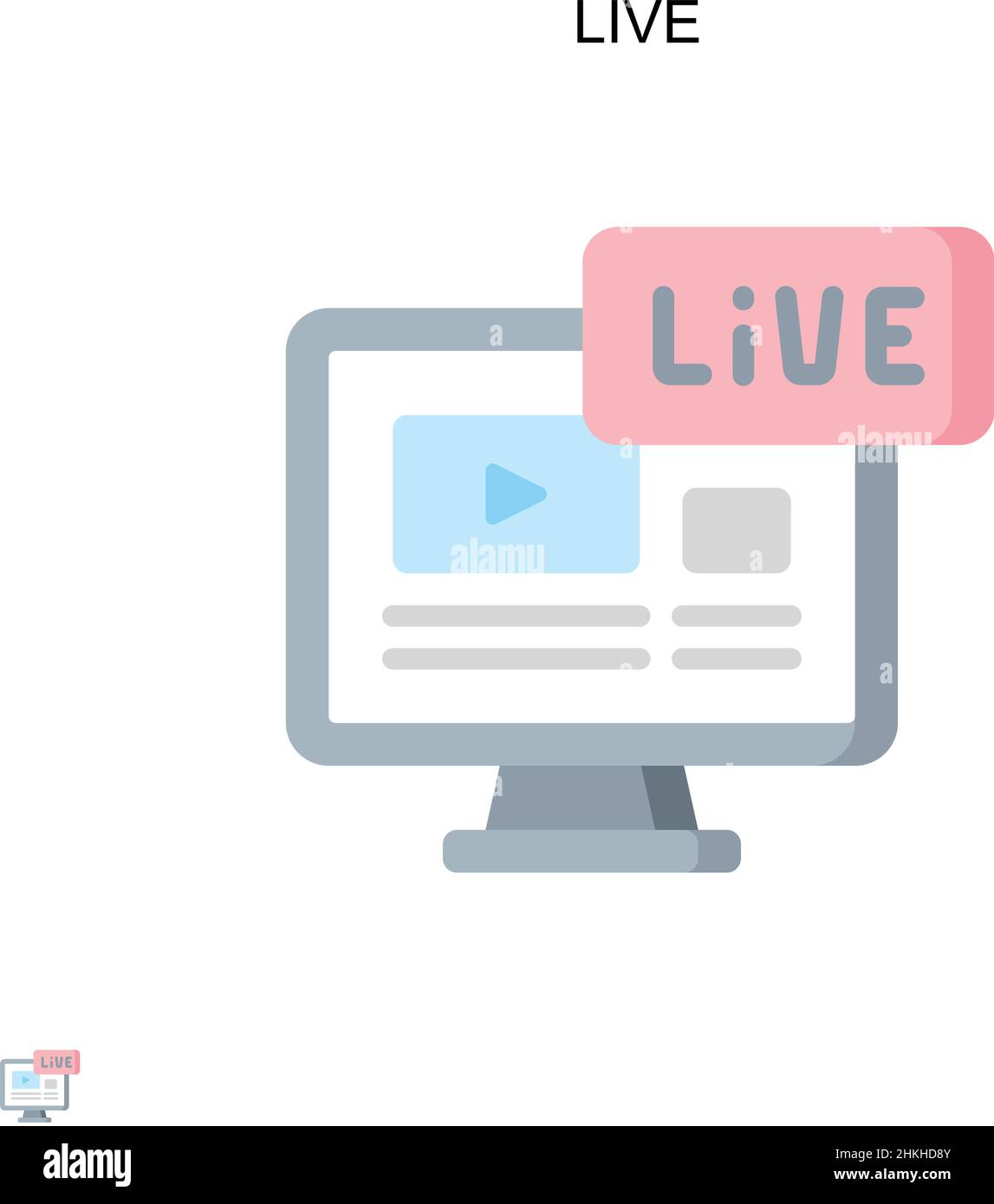 Icône vecteur simple en direct.Modèle de conception de symbole d'illustration pour élément d'interface utilisateur Web mobile. Illustration de Vecteur