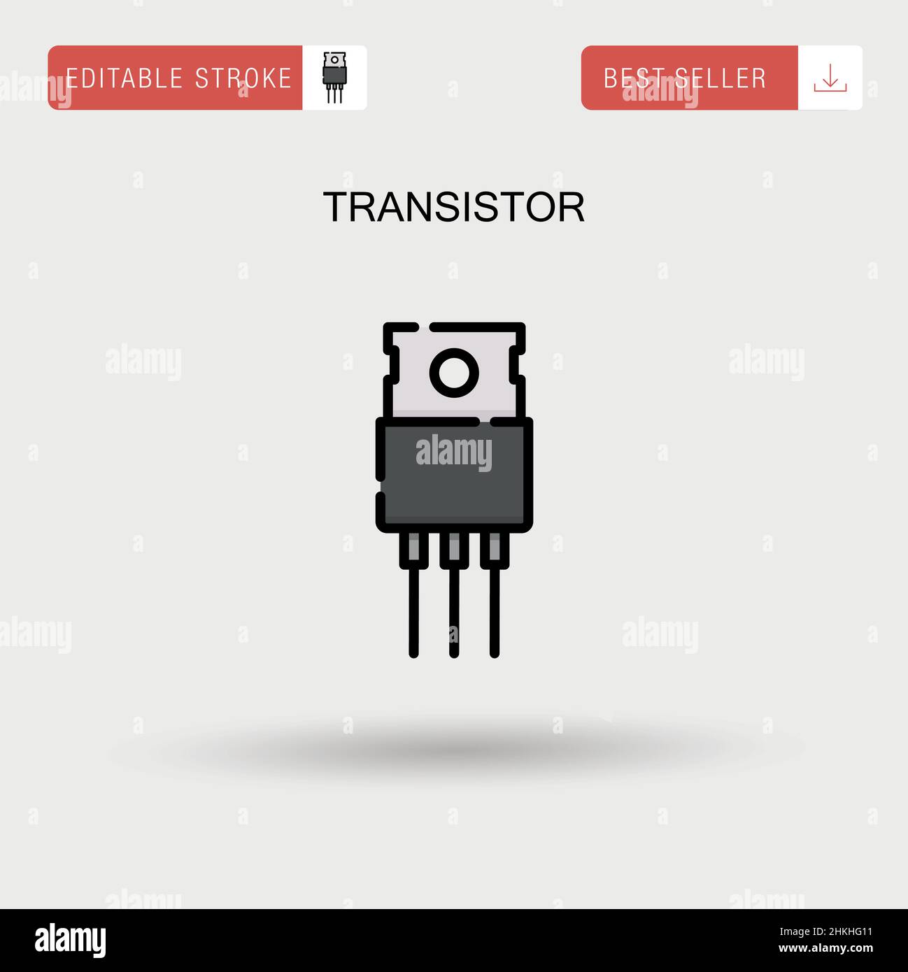 Icône de vecteur simple transistor. Illustration de Vecteur