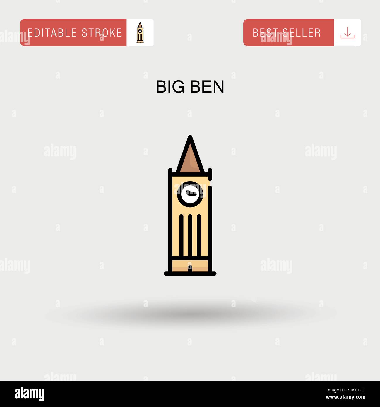 Icône de vecteur simple Big ben. Illustration de Vecteur