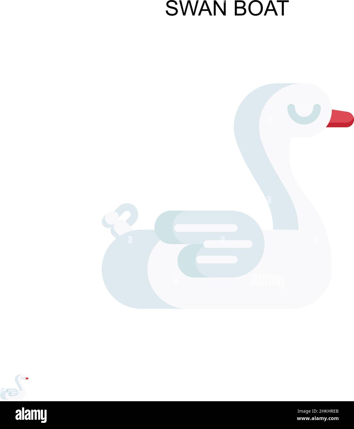 Bateau de cygne simple icône vecteur.Modèle de conception de symbole d'illustration pour élément d'interface utilisateur Web mobile. Illustration de Vecteur