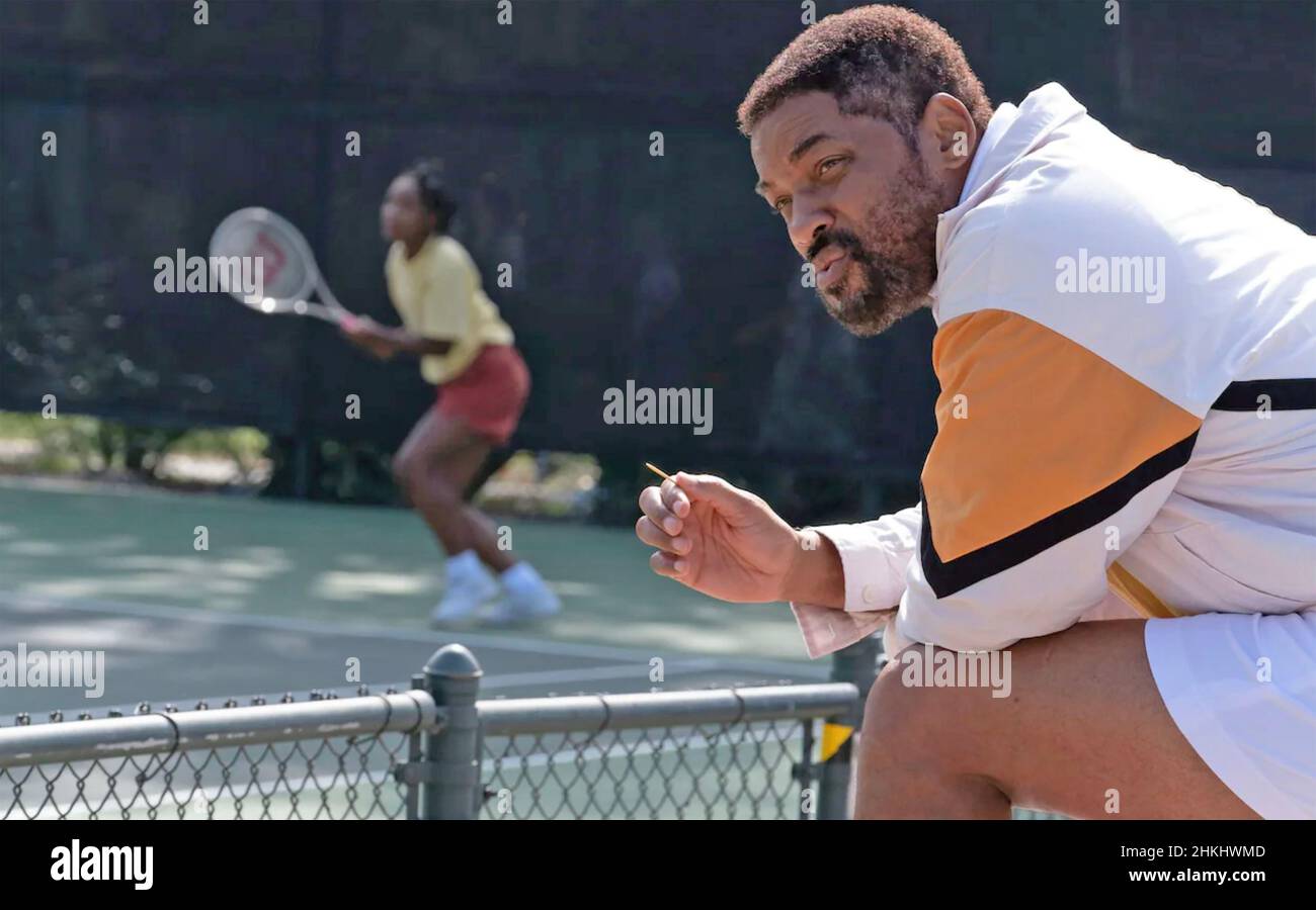 KING RICHARD 2021 Warner Bros. Images film avec Will Smith comme entraîneur de tennis Richard Williams Banque D'Images