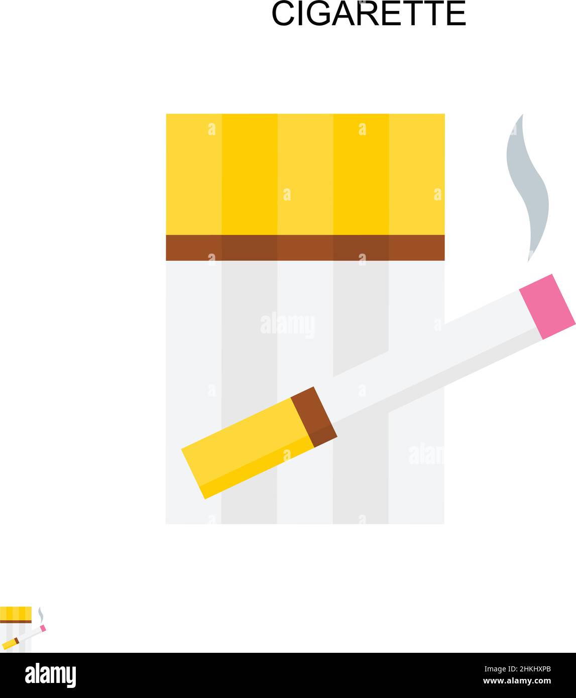 Icône de vecteur simple de cigarette.Modèle de conception de symbole d'illustration pour élément d'interface utilisateur Web mobile. Illustration de Vecteur