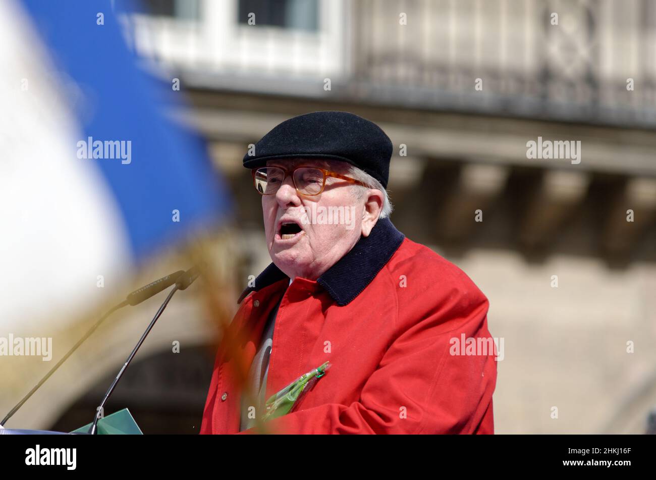 Jean Marie le Pen fondateur du "front national" le parti d'extrême droite a subi un accident vasculaire cérébral le 2 février (archives images 2017) Banque D'Images