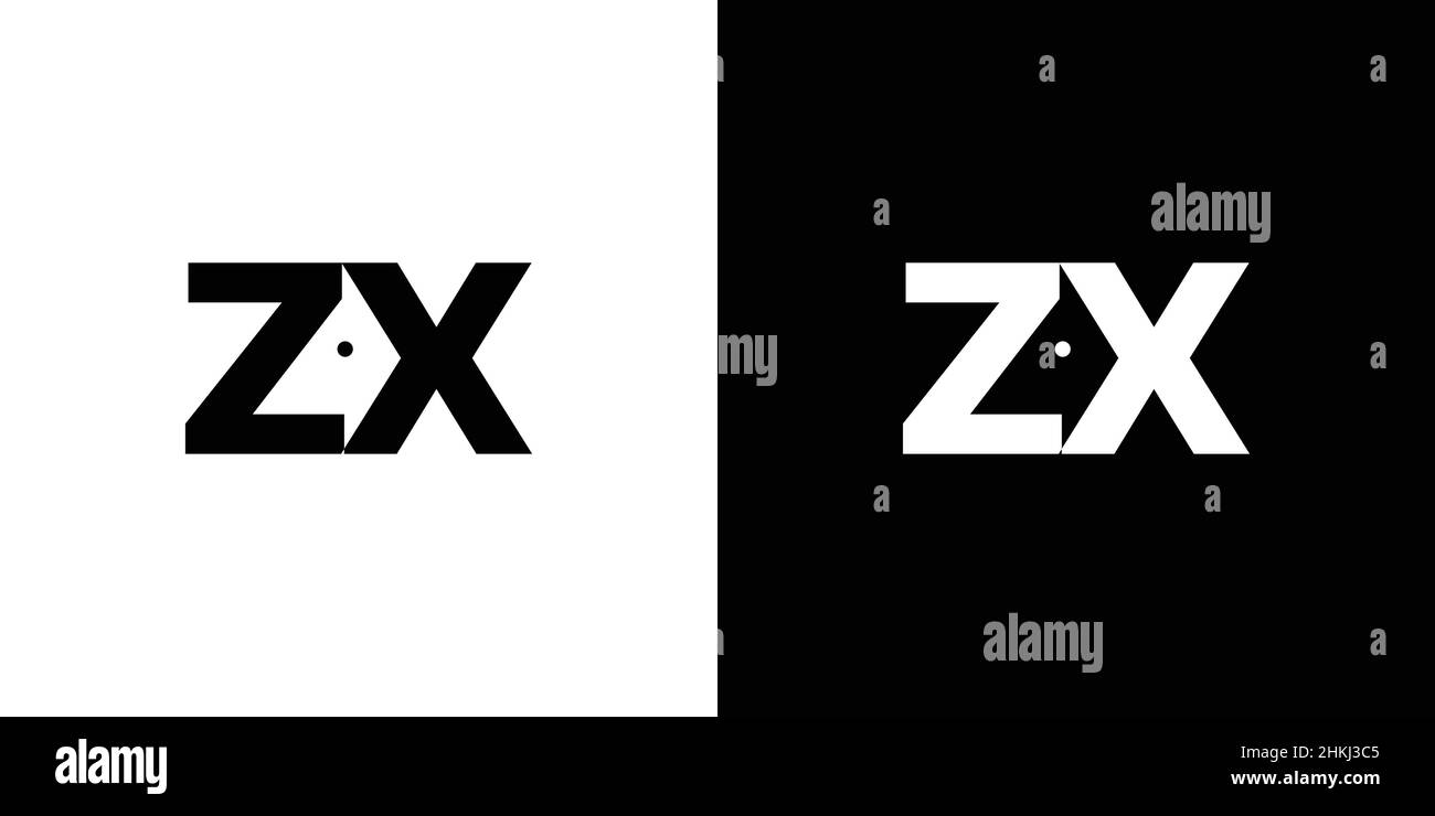 Design moderne et élégant du logo de chien ZX initial combiné Illustration de Vecteur