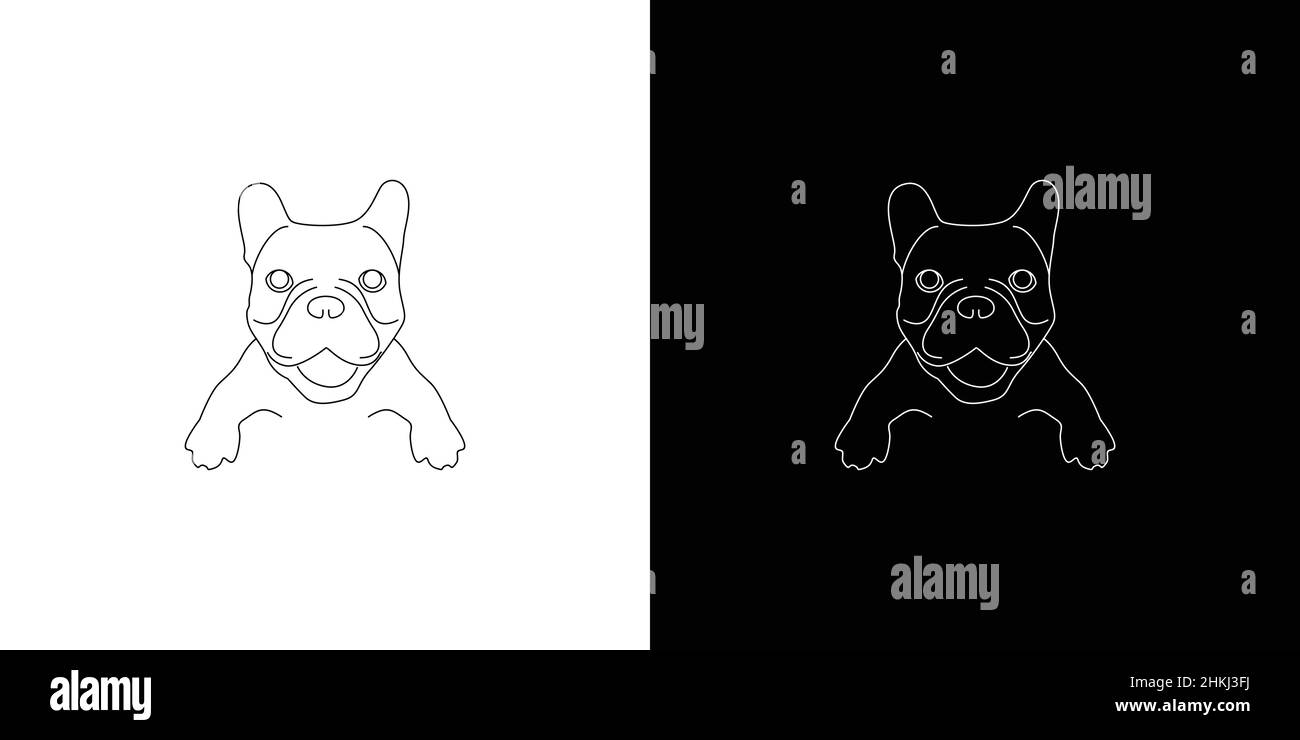 Design simple et attrayant pour chien Bulldog Illustration de Vecteur