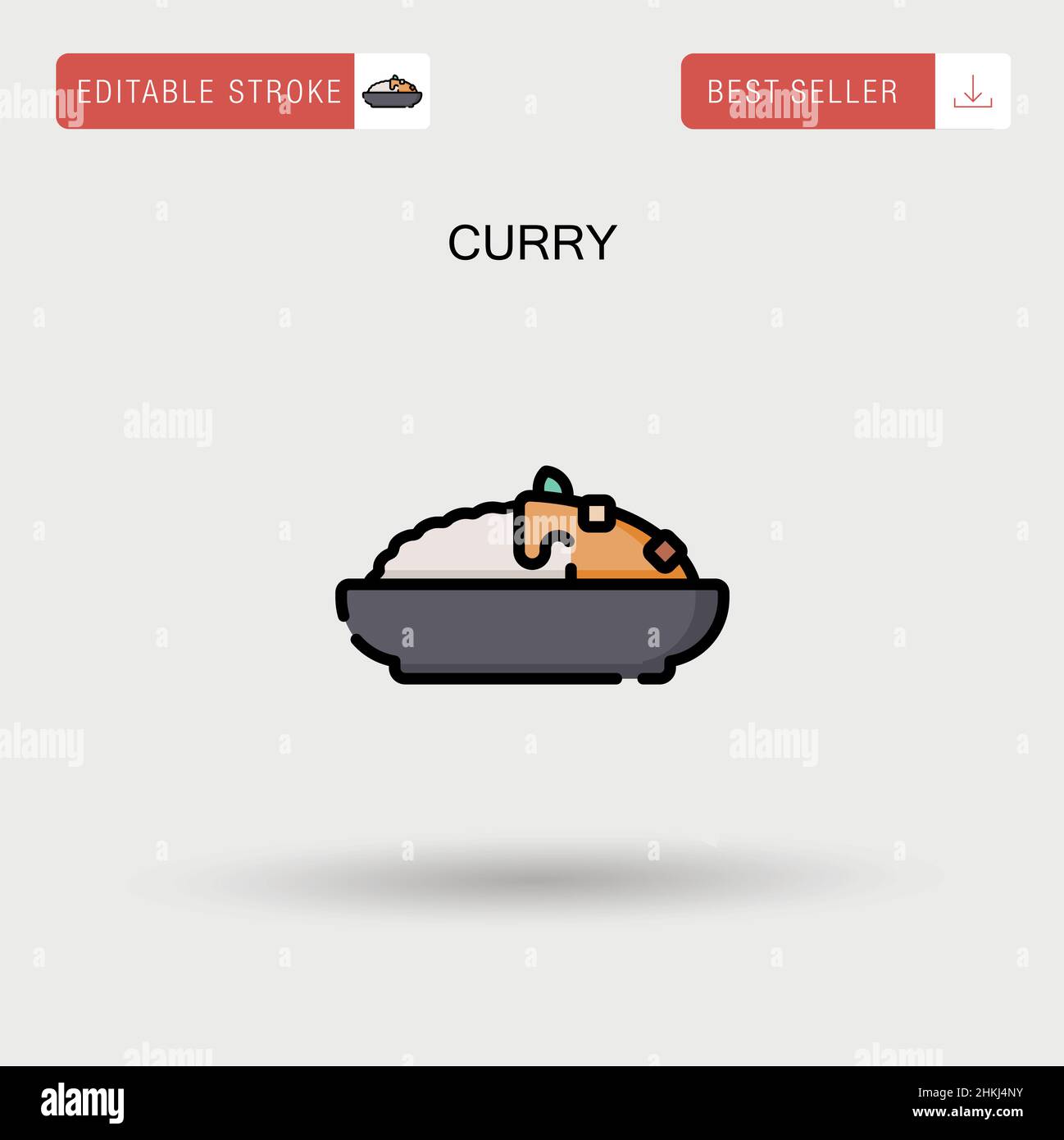 Icône curry simple Vector. Illustration de Vecteur