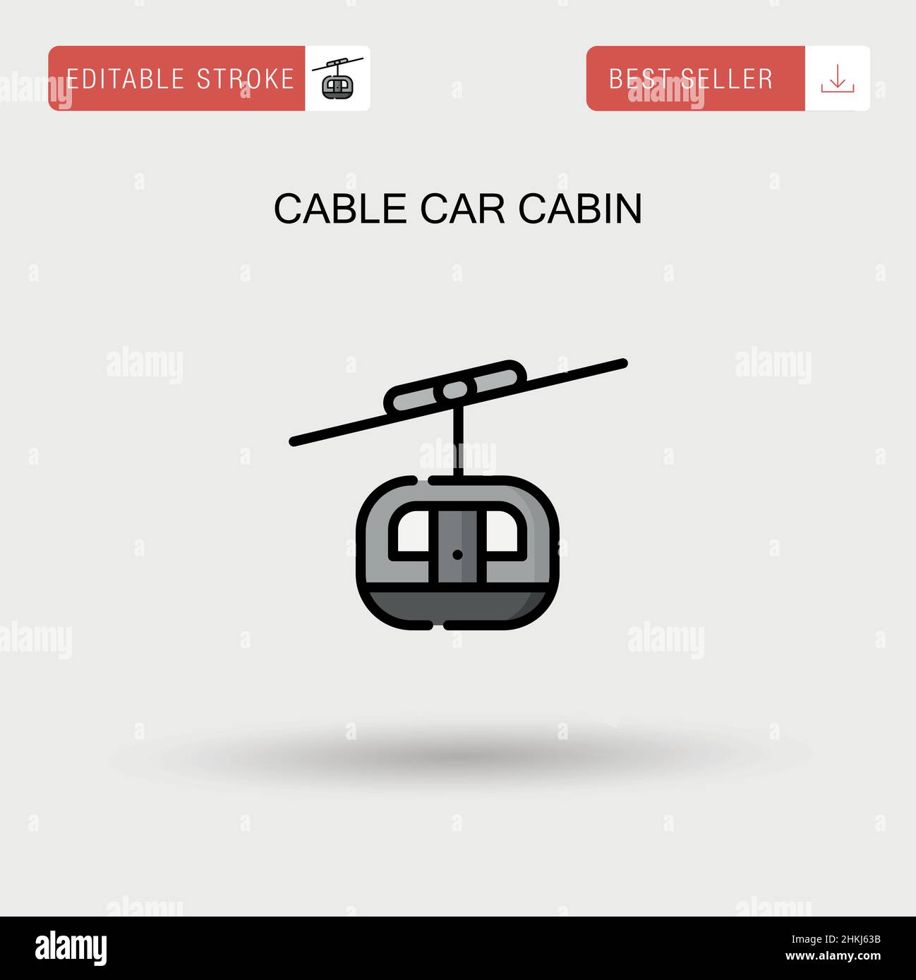 Icône de vecteur simple de cabine de téléphérique. Illustration de Vecteur