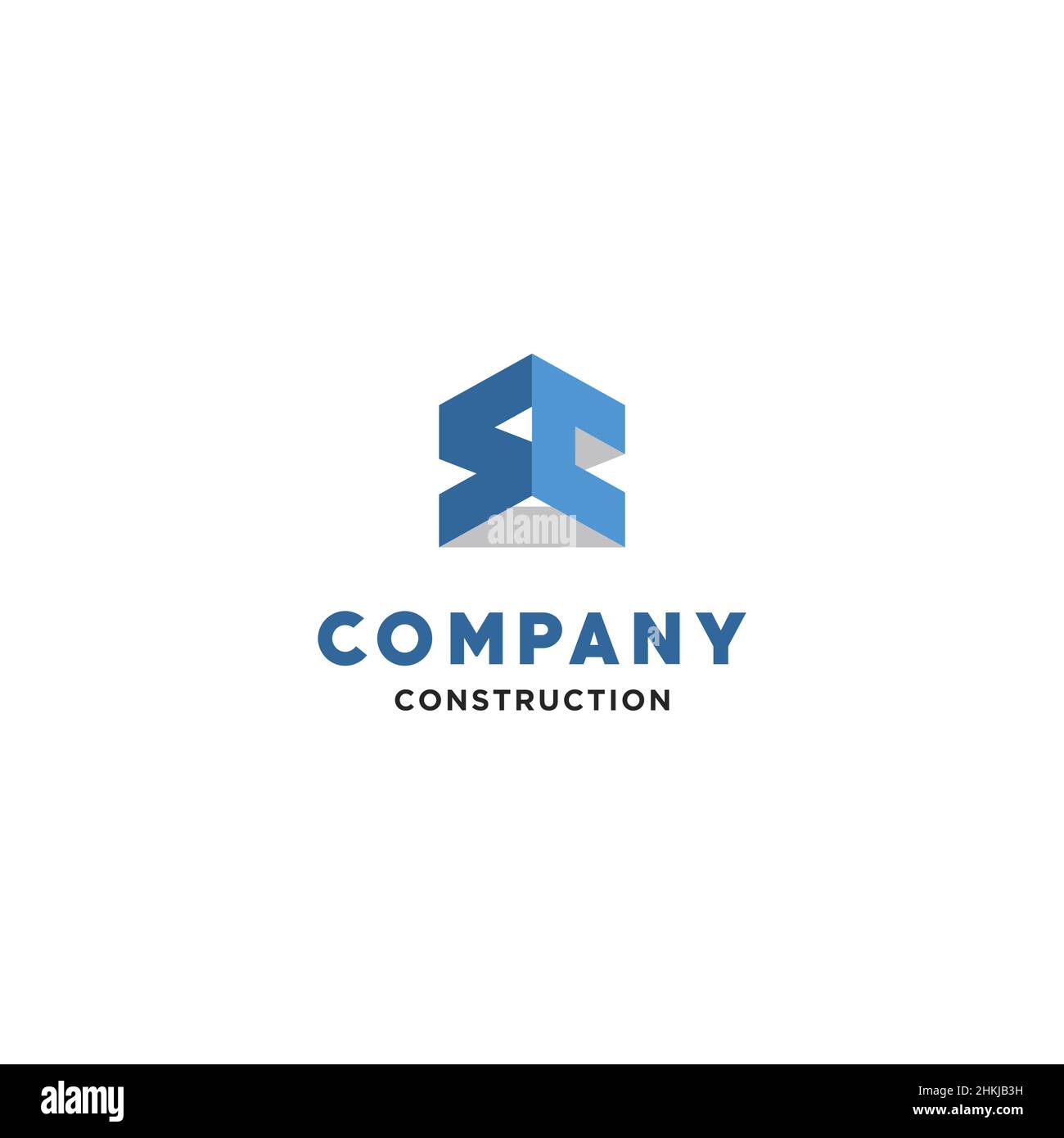 La lettre SC initiales logo est approprié pour la conception des entreprises de construction Illustration de Vecteur